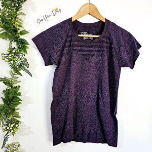 Z By Zella Womens Purple Short Sleeve Activewear Top Size‎ L ~SS123.4